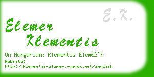 elemer klementis business card